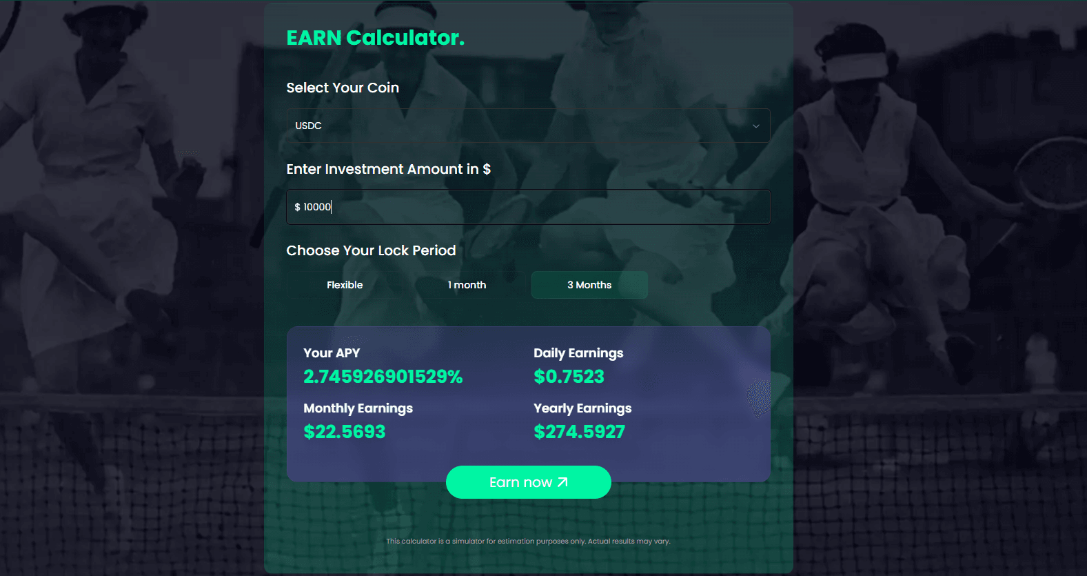 USDC APY CALCULATOR