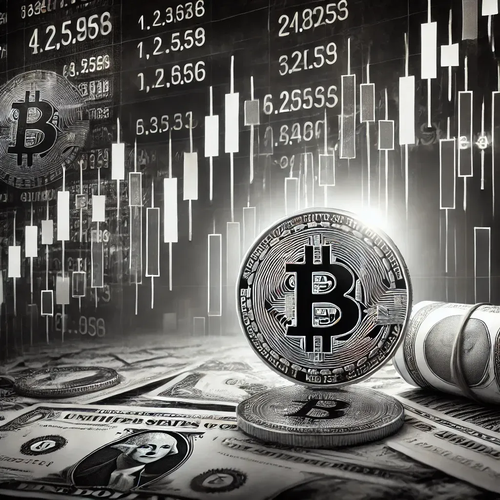 Bitcoin and stock market charts