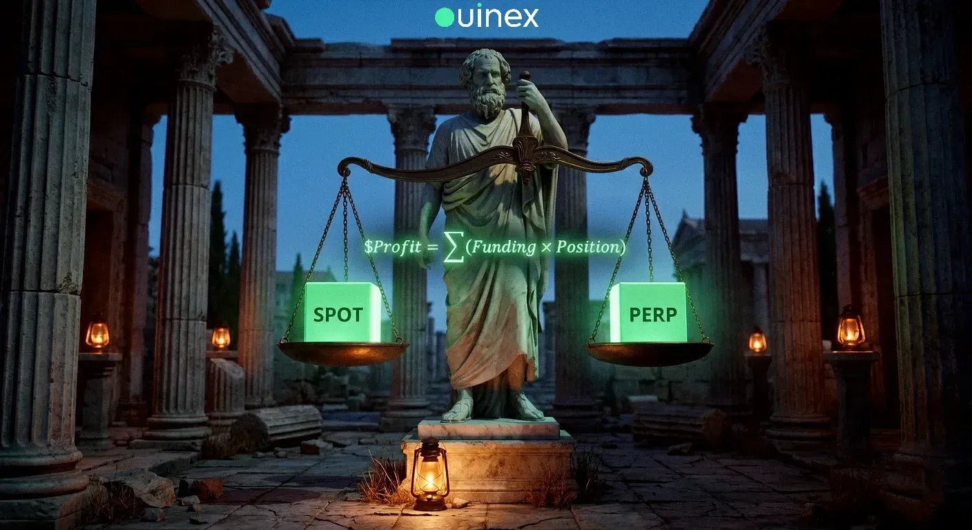 Arbitraje de tasa de financiamiento — portada de Ouinex Academy
