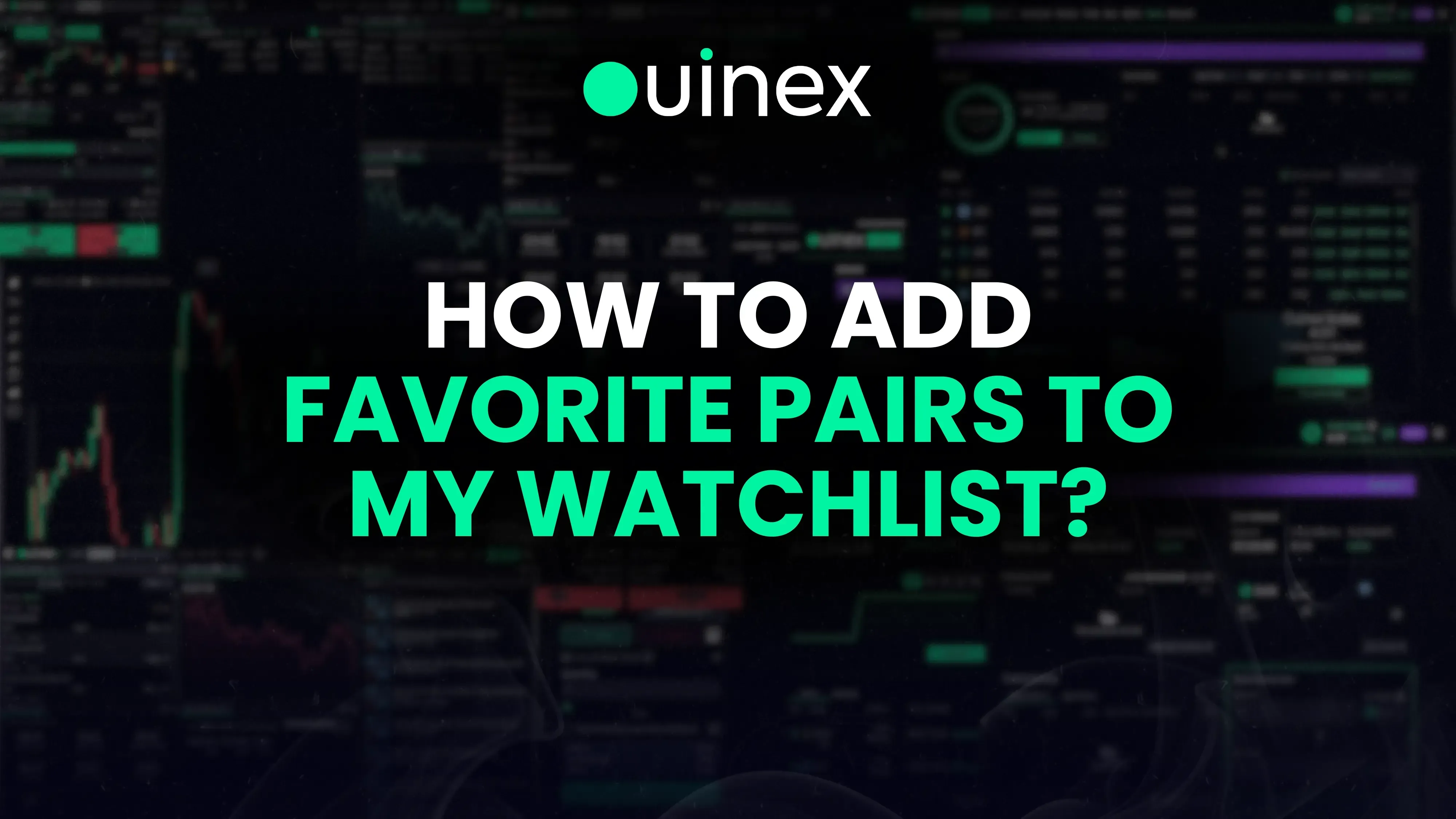 How to add favorites pairs to my watchlist on Ouinex?