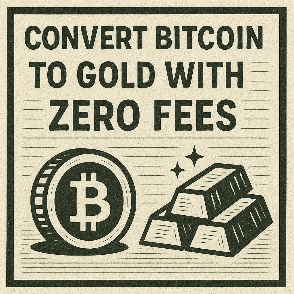 Convert Bitcoin to Gold with Zero Fees