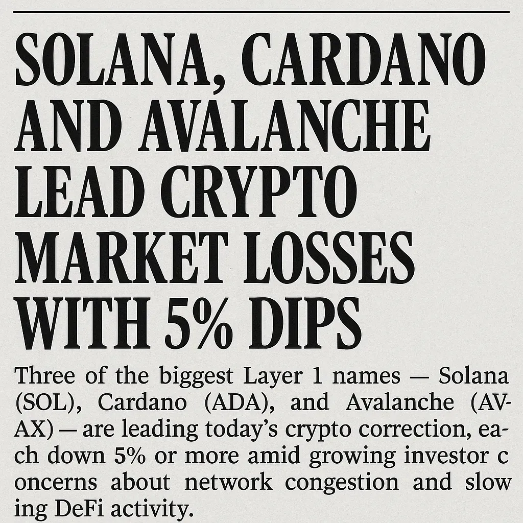 Solana Cardano Avalanche losse