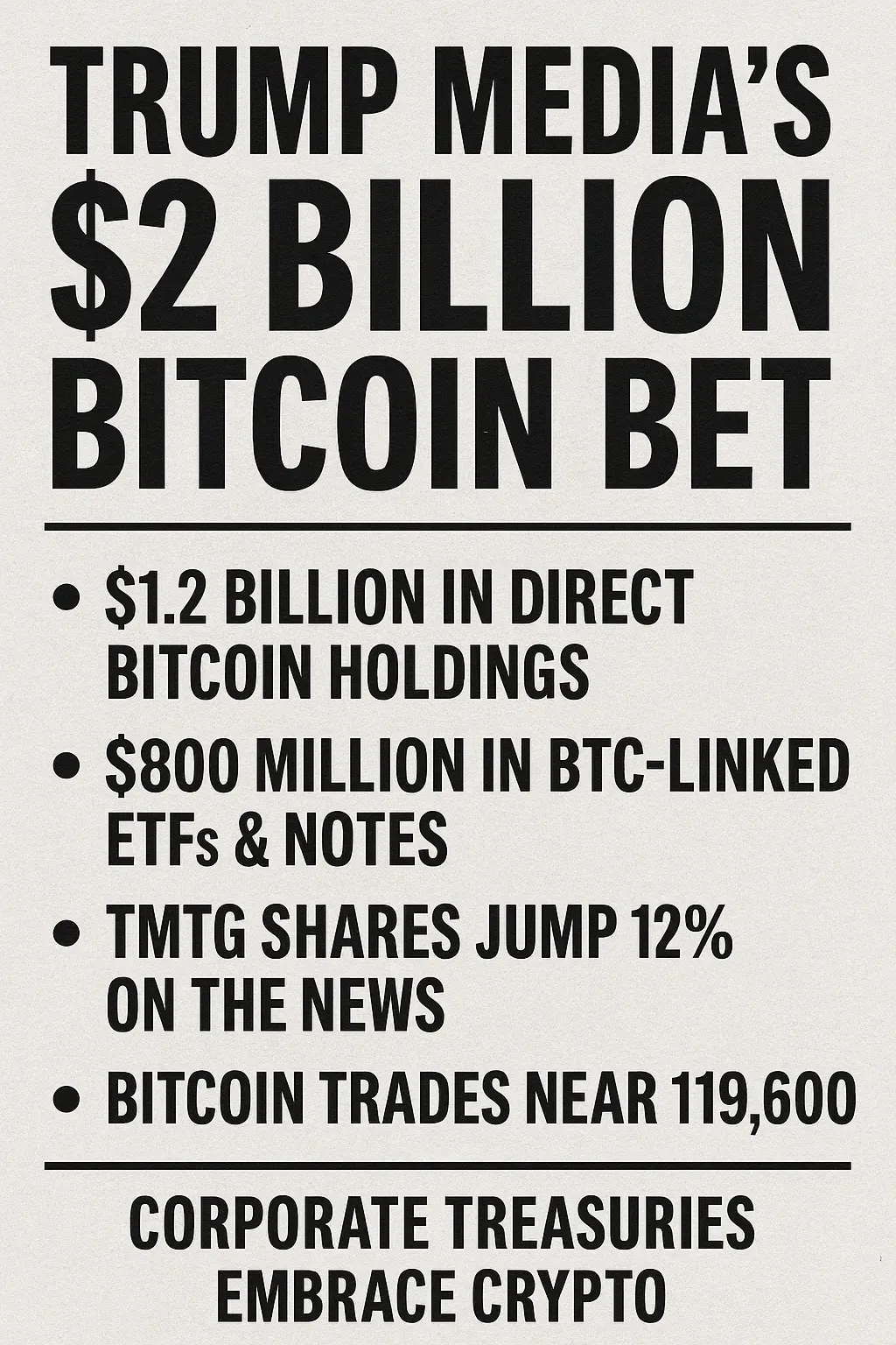 Trump Media Reveals $2 Billion in Bitcoin