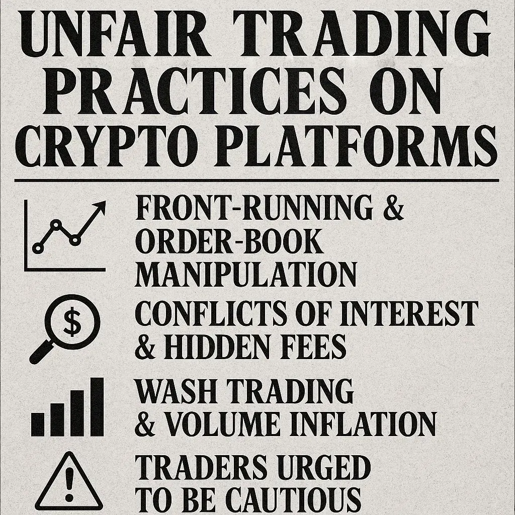 Unfair Trading Practices on Crypto Platforms